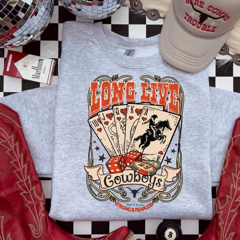 Long Live Cowboys Red DTF Transfers - THIS IS NOT A SHIRT Hoodie, Sweatshirt | GrindPrints.com