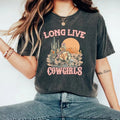 Long Live Cowgirls Tshirt, Retro Western Shirts, Rodeo Fashion Tee Cotton Fabric Love Hoodie, Sweatshirt | GrindPrints.com