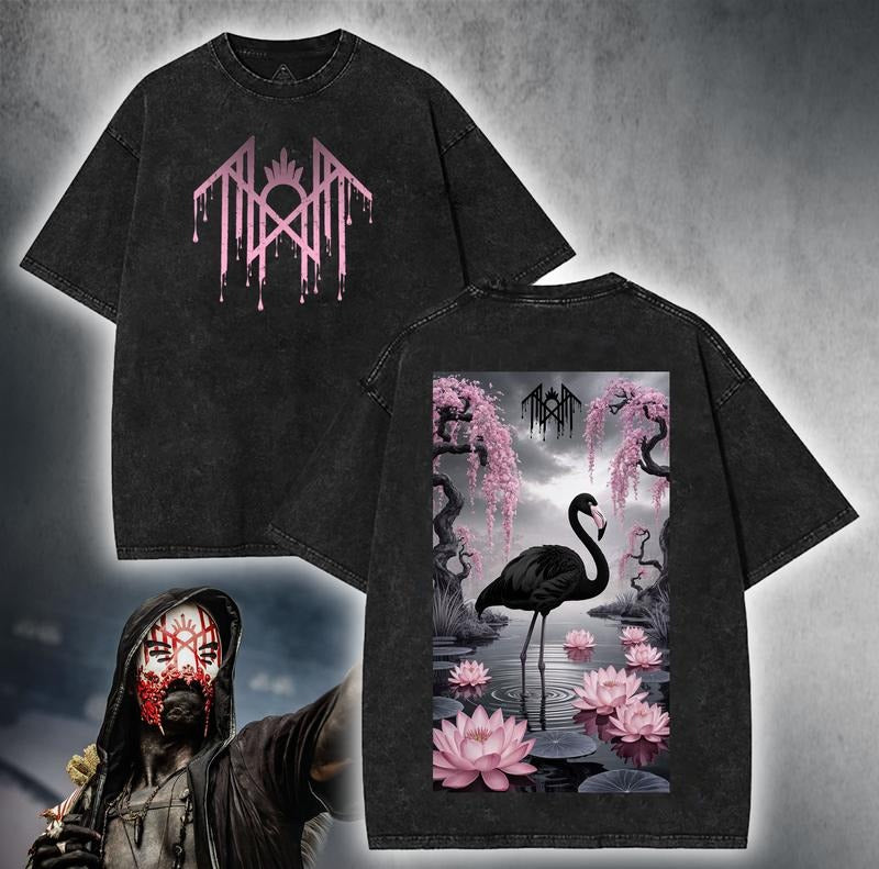 Lotus Flamigo Sleep Token merch Unisex Rock Band Washed Tshirt Hoodie, Sweatshirt | GrindPrints.com
