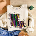 Louisiana Mardi Gras, Fat Tuesday, Mardi Gras Louisiana Map, Mardi Gras, Mardi Gras Design Shirt Sublimation Design...