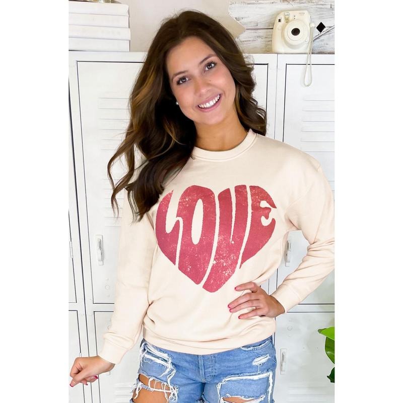 Love Heart Distress Sweatshirt T-Shirts, Hoodie | GrindPrints.com