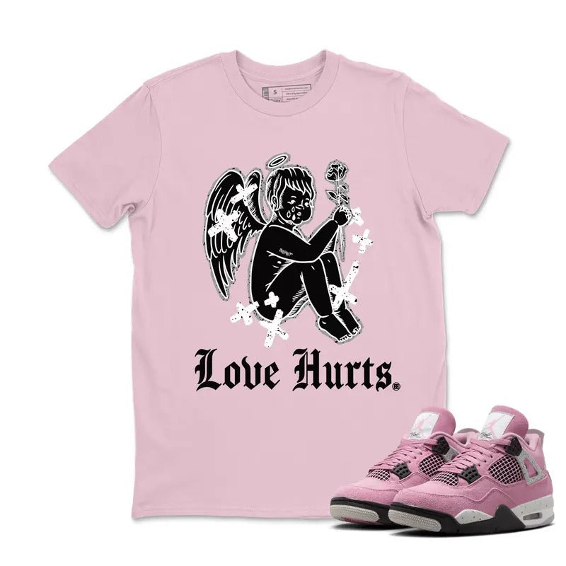Love Hurts AJ 4 Orchid Neutral Outfits Graphic Tees, Y2k Streetwear Unisex T-shirt Hoodie, Sweatshirt | GrindPrints.com