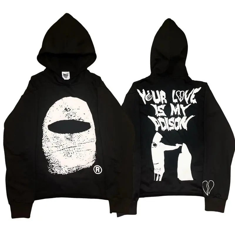 Love Is Poison Printed Casual Street Hoodie Annivesary gift - Unisex Crewneck Hoodie T-Shirts, Sweatshirt | GrindPrints.com