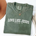 Love Like Jesus Comfort Colors Shirt, John 15:12 Bible Verse Tee, Christian Faith Graphic Top, Inspirational Religious...