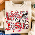 Love Like Jesus Coquette Valentine Heart Bow Christian Jesus Valentines Retro Valentine Bible Verse T-Shirts, Hoodie, Sweatshirt