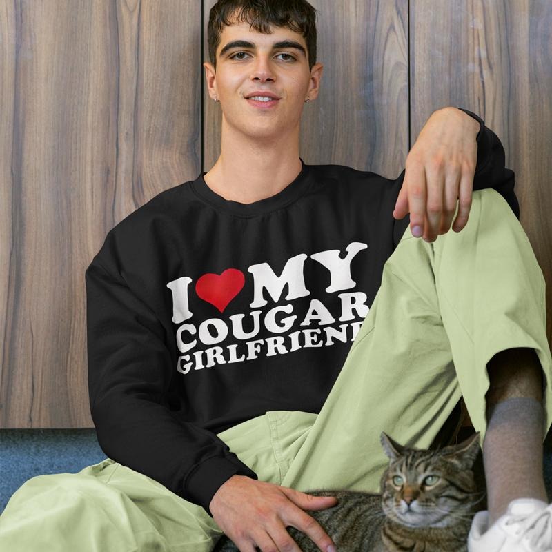 Love My Cougar Girlfriend I Heart, Valentine Sweatshirt T-Shirts, Hoodie | GrindPrints.com
