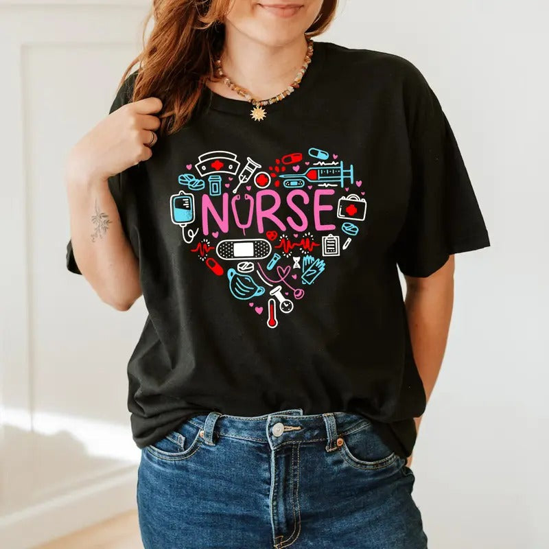 Love Nurse Cute Nurse Shirt Nurse Appreciation Nurse Nurses Week Nursing School T-Shirts, Hoodie, Sweatshirt
