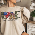 Love Our Veterans Sweatshirt, Memorial Day Tee, Independence Day Gift, American Flag Shirt, Patriotic Shirt, Veteran...