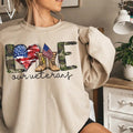 Love Our Veterans T-shirt Sweatshirt Hoodie, Memorial Day Sweatshirt, Independence Day Gift, American Flag Shirt,...