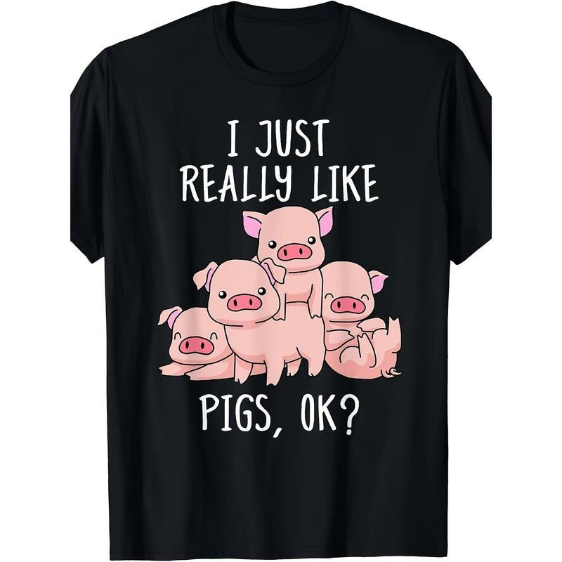 Love Pig T-shirt Gift Pig T-shirt Men Cute Pig T-shirt made in usa Hoodie, Sweatshirt | GrindPrints.com