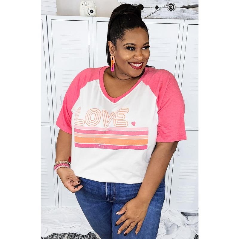 Love Stripes V-Neck T-Shirt Sleeve Top Hoodie, Sweatshirt | GrindPrints.com