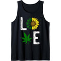 Love Sunflower Marijuana Weed Leaf Cannabis 420 Pot Smoker Tank Top T-Shirts, Hoodie, Sweatshirt | GrindPrints.com