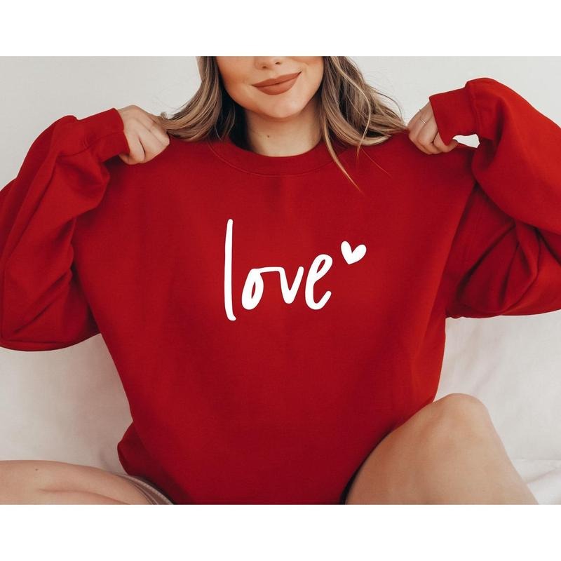 Love Sweatshirt, Heart Hoodie, Valentines Day Sweatshirt, Women's Sweatshirt, Couple Sweatshirt, Gift For Her, Love...