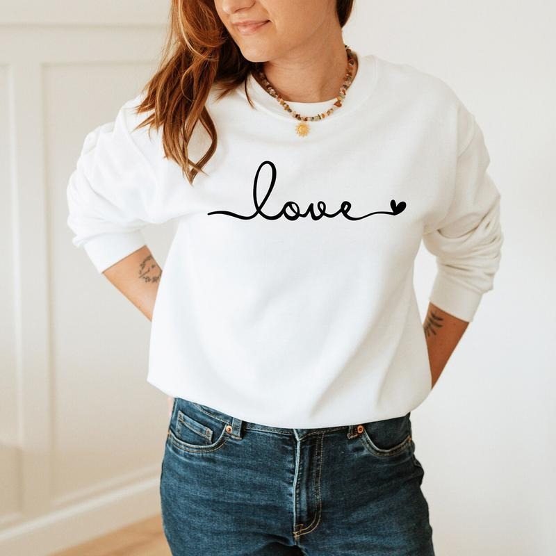 Love Sweatshirt, Love Valentines Day Sweatshirt for Women T-Shirts, Hoodie | GrindPrints.com
