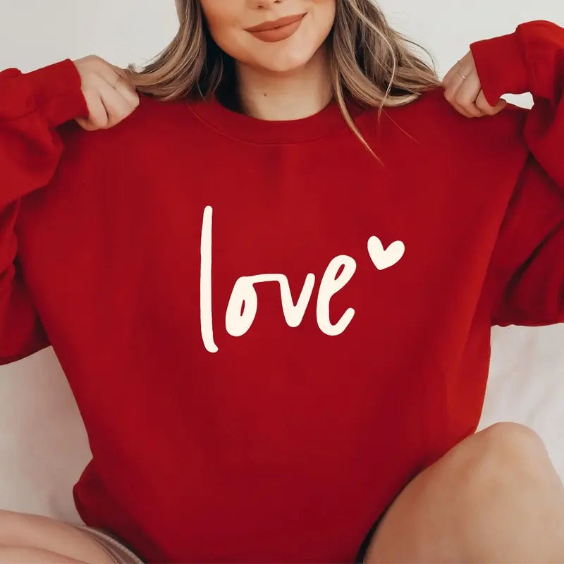Love Sweatshirt, Womens Valentines Hearts Sweatshirt, Valentine's Day Shirt, Nine Hearts Valentine, Valentine's Day Gift...