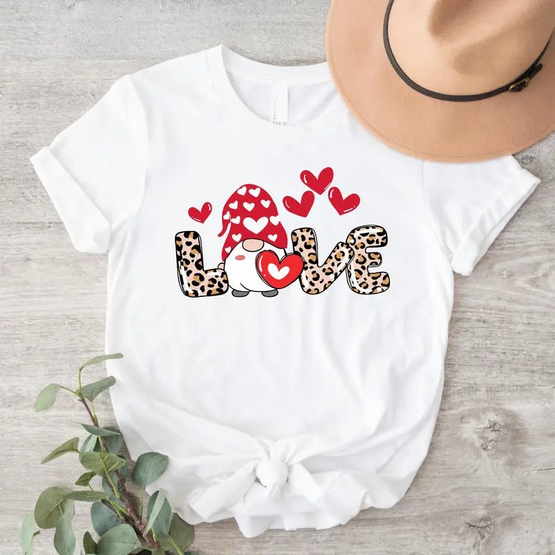 Love T-Shirt, Gnome Valentine Tee, Engagement Gift Shirt, Fiancé Valentine's Day Gift, New Couples Present Shirt,...