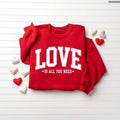 Love Valentine Sweater Hoodie, T-Shirt, Love All You Need, Women Cute Heart Coquette Old School Sweatshirt Gift , Global...