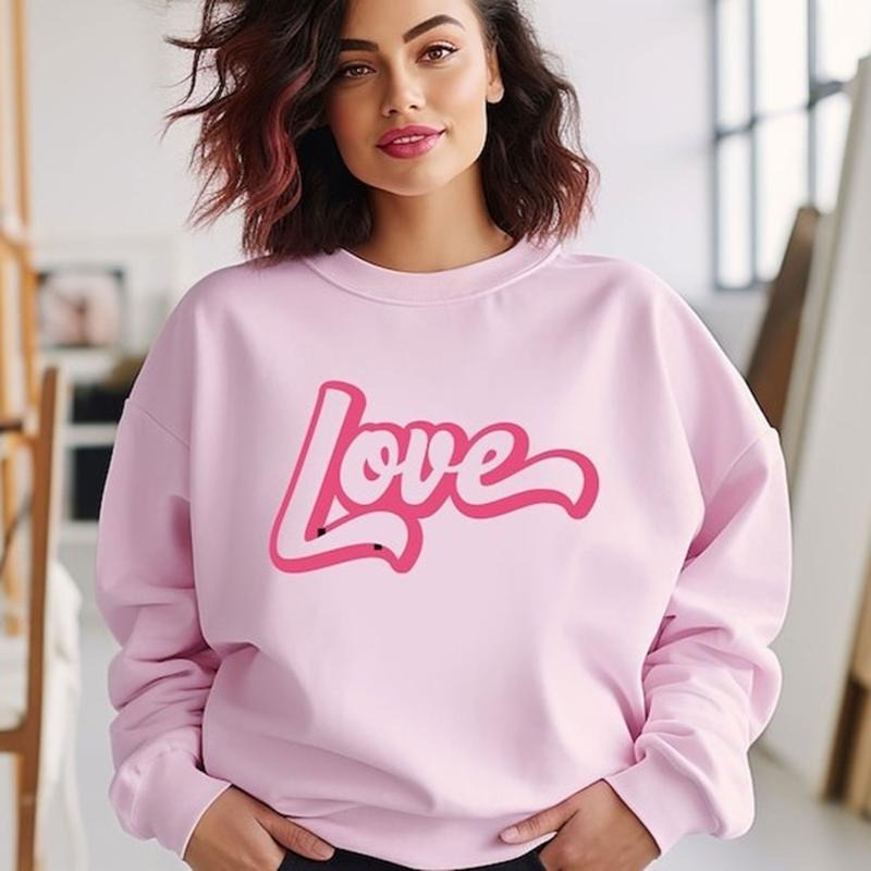 Love Valentines Women's Sweatshirt Long Sleeve Casual T-Shirts, Hoodie | GrindPrints.com