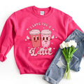Love You Latte Sweatshirt Valentines Latte Pullover Coffee Valentines Sweatshirt Retro Valentines Pullover Smiley Face...