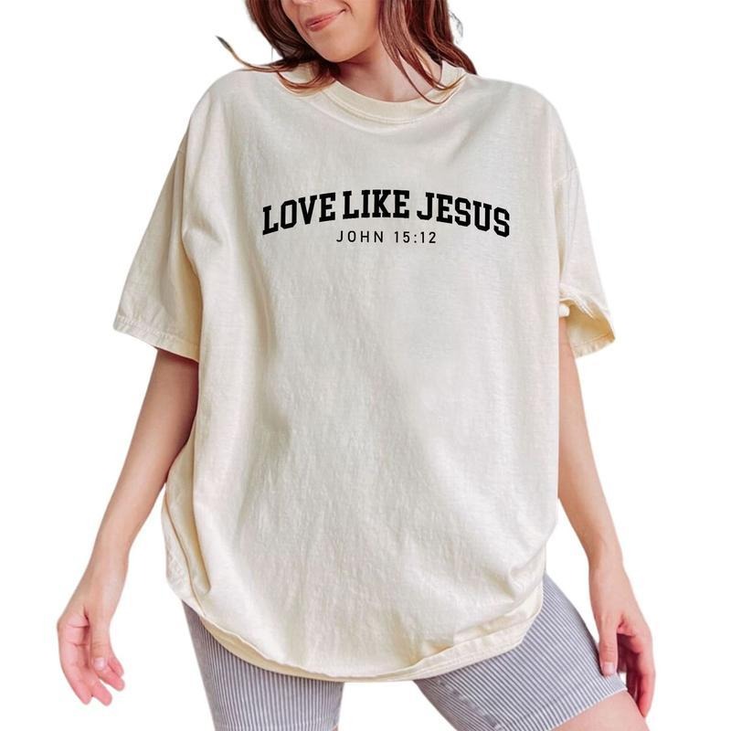 Love like Jesus Shirt, Christian Graphic Tee Women, Bible Verse Printed Women Tops, Unisex Christian Shirt, Gift For...