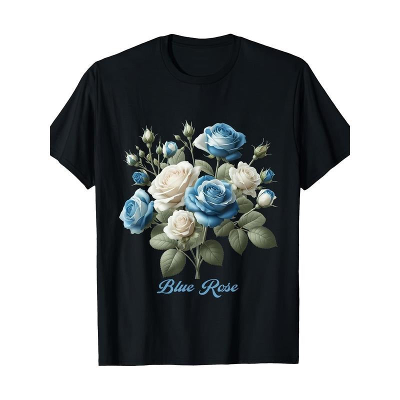 Lovely Blue Rose Plant Nature Lover T-shirt -100% cotton Made in USA Hoodie, Sweatshirt | GrindPrints.com
