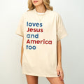 Loves Jesus and America Too Shirt, Patriotic Christian Shirt, Independence Day Gift, USA Shirt, Red White and Blue Shirt,...
