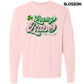 Lucky Babe Shamrock Long Sleeve Comfort Colors T-Shirt Hoodie, Sweatshirt | GrindPrints.com