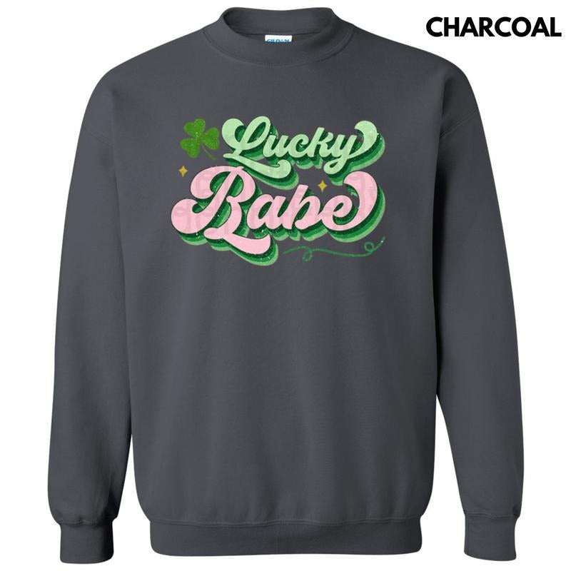 Lucky Babe Shamrock Sweatshirt T-Shirts, Hoodie | GrindPrints.com