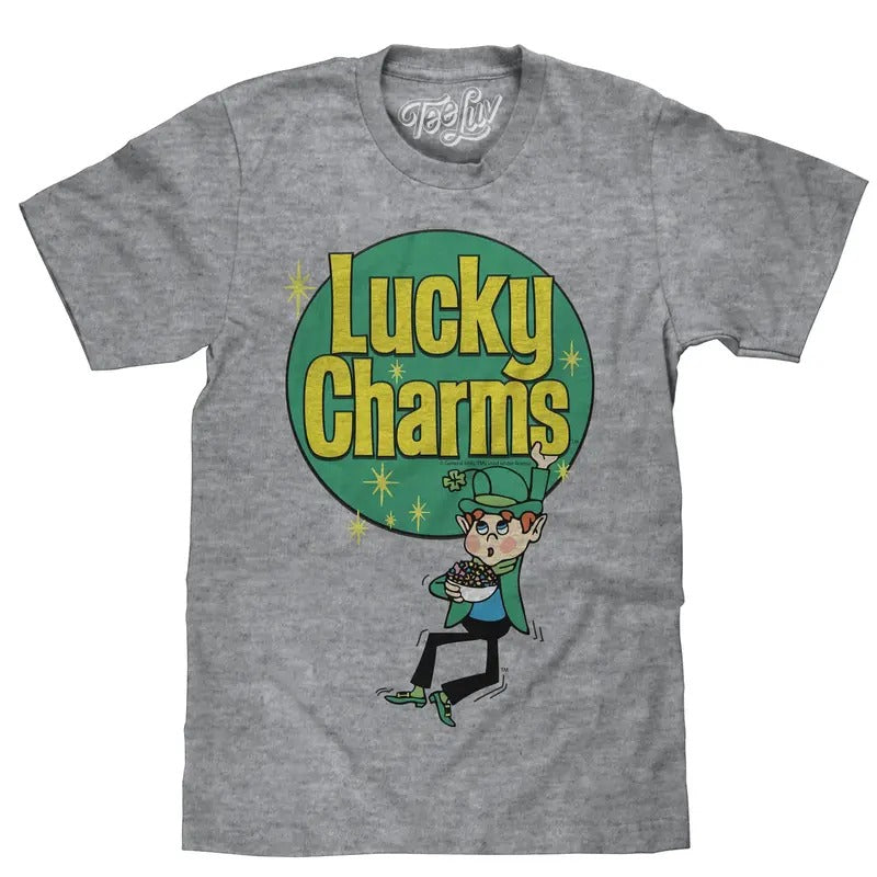 Lucky Charms Retro Logo T-Shirt - Gray Hoodie, Sweatshirt | GrindPrints.com