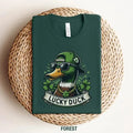 Lucky Duck St. Patrick Day Shirt, Mallard and Shamrocks TShirt, Shamrock and Duck Printed Paddys Day Shirt, Irish Day...