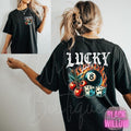 Lucky Eight Ball Tee, Lucky In Flames Graphic T-Shirt, Lucky Grunge Graphic Tee,Dice cherries, Yallternative Shirt, Edgy...