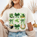 Lucky Shamrock Coquette St Patrick's Day Shirt, St Patrick's Lucky Charm Tshirt, Irish Coquette Shirt, Long Sleeve or...