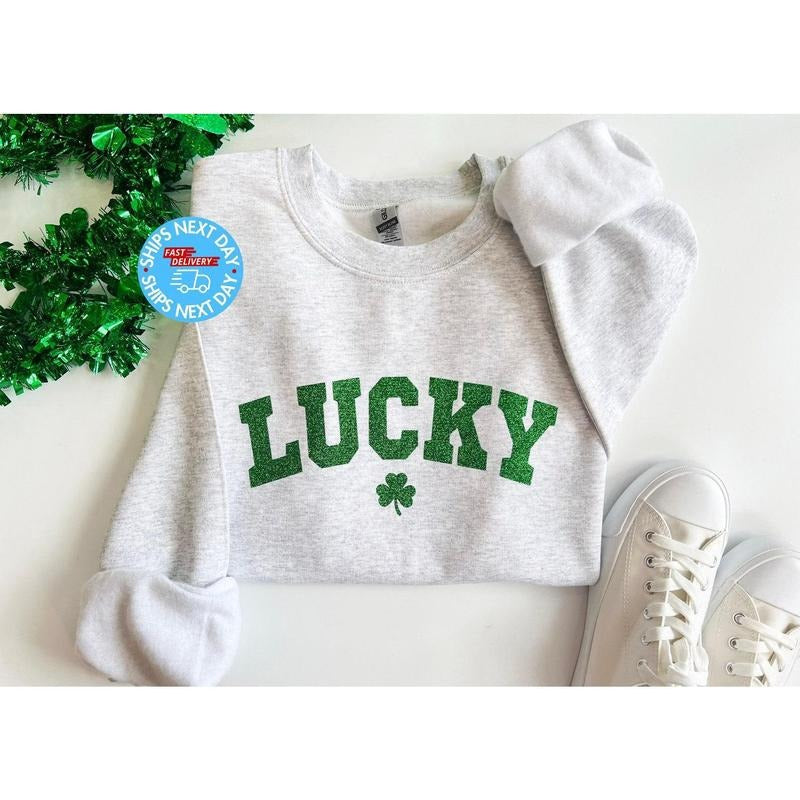 Lucky St Patty'S Glitter Lucky St Patrick'S Day Lucky Shirt T-Shirts, Hoodie, Sweatshirt