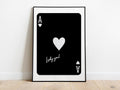 Lucky You Poster, Trendy Retro Wall Art, Playing Card Print, Trendy Aesthetic Print, Retro Wall Art, Ace Of Hearts Print,...