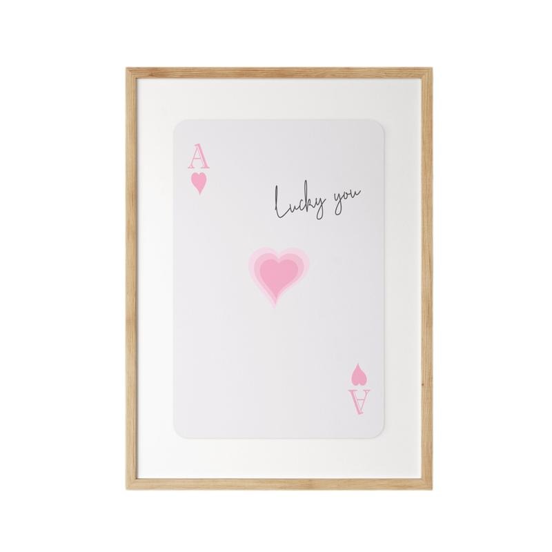 Lucky You Wall Art, Trendy Ace Card Print, Preppy Room Decor, Aesthetic Ace Artwork Art, Gifts For Besties Friends Wall...