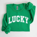 Lucky, St. Paddy's Day, Coquette, Bow, Clover, Shamrock, Irish, Lucky Charm, St Patrick's Day Sweatshirt, Crew Neck,...