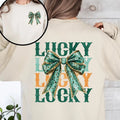 Lucky St. Paddy'S Day Front Back Clover Shamrock Lucky Charm St Patrick'S Day Crew Neck T-Shirts, Hoodie, Sweatshirt