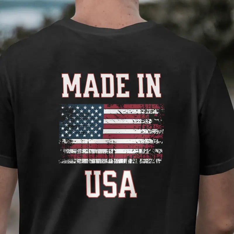 MADE IN USA T Shirt, 100% Made in the USA Classic Cotton Hoodie, Sweatshirt | GrindPrints.com