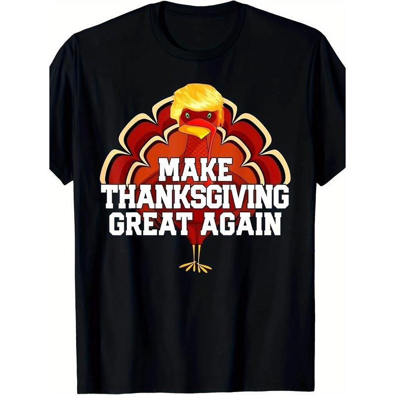 MAKE THANKSGIVING GREAT AGAIN Trump Turkey Funny 2024 Gift T-Shirt- 220g made in usa Hoodie, Sweatshirt | GrindPrints.com