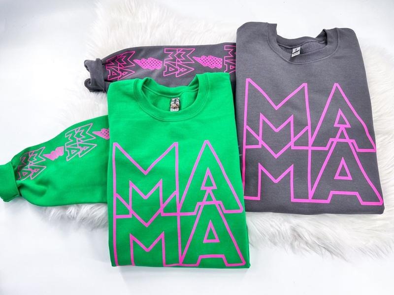 MAMA Sleeve Prints Womenswear Comfy Tops T-Shirts, Hoodie, Sweatshirt