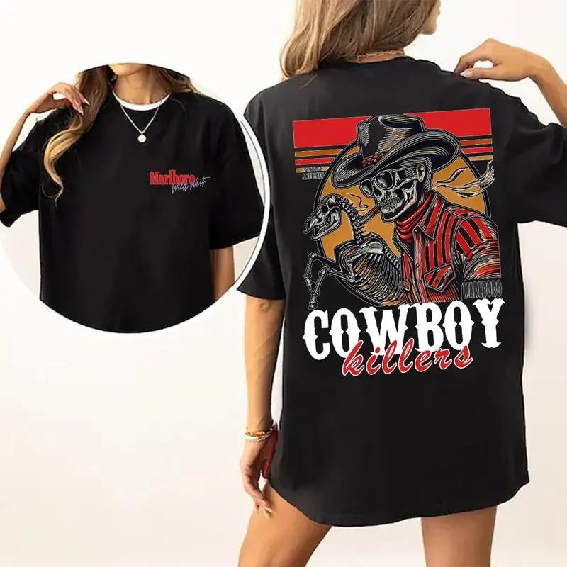MARLBORO KILLER Vintage American Double Sided Shirtt T-Shirts, Hoodie, Sweatshirt | GrindPrints.com