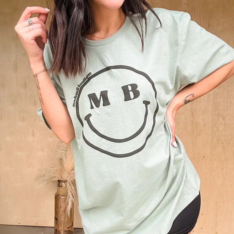 MB Smiley Graphic Tee Hoodie, Sweatshirt | GrindPrints.com