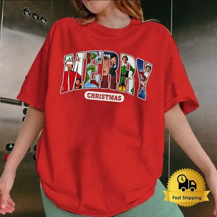 MERRY Christmas 90s Movies T-Shirt, Christmas Shirt Hoodie, Sweatshirt | GrindPrints.com