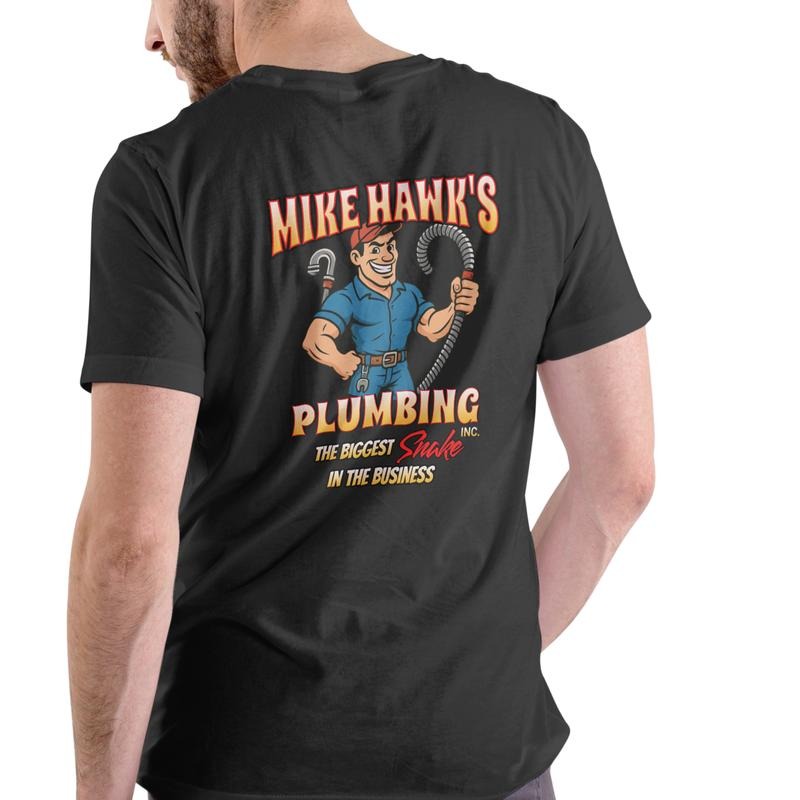 MIKE HAWK'S PLUMBING Funny T Shirt, Unisex Cotton Hoodie, Sweatshirt | GrindPrints.com