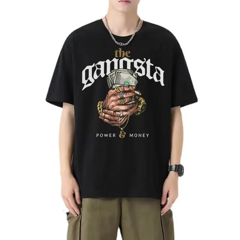 MR.COTTON POWER MONEY Design Original Basic Street Oversize Pro club Shirt Cotton Premium T-shirt For Men Menswear Top...