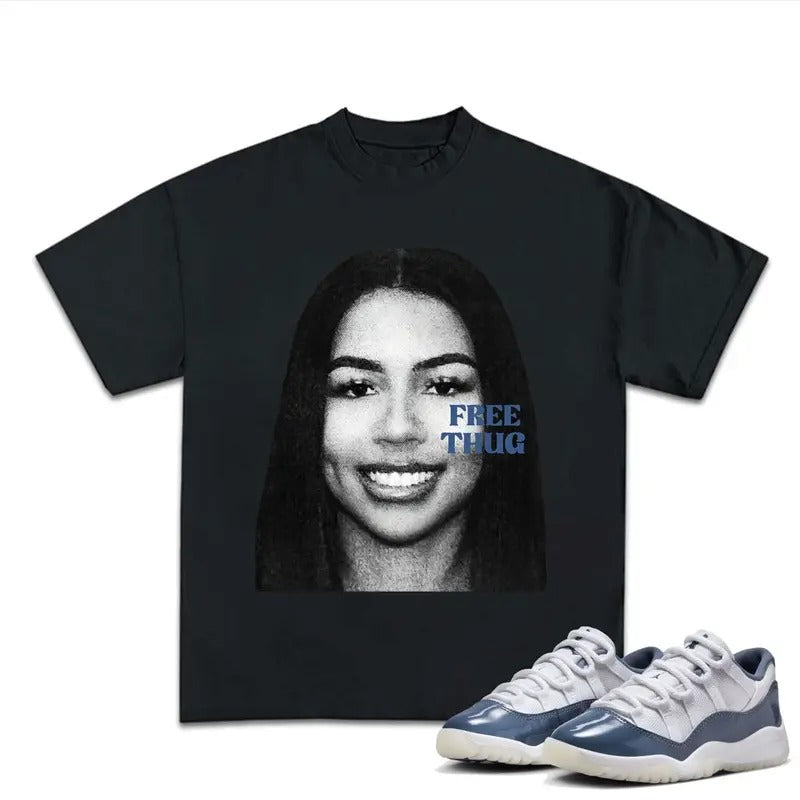 MTS Free Thugger 11S Diffused Blue Shirt Shirt Match Sneaker Streetwear Y2k Shirt Cotton Menswear Top T-Shirts, Hoodie, Sweatshirt