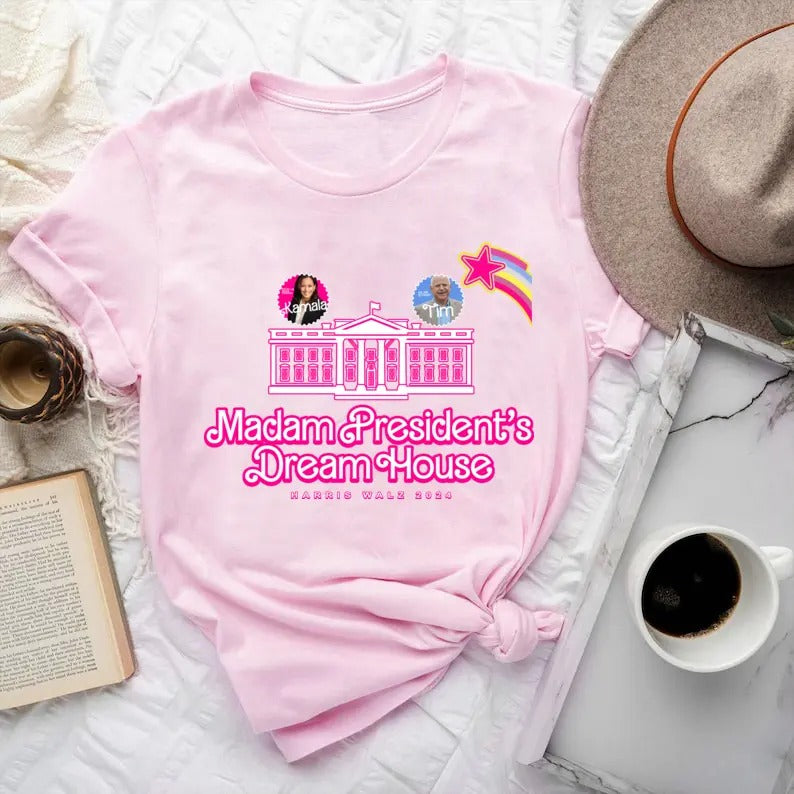 Madam President's Dream House Shirt, Harris Walz 2024 Shirt Sweatshirt, Kamala Harris Shirt, Vote For Harris Shirt,...