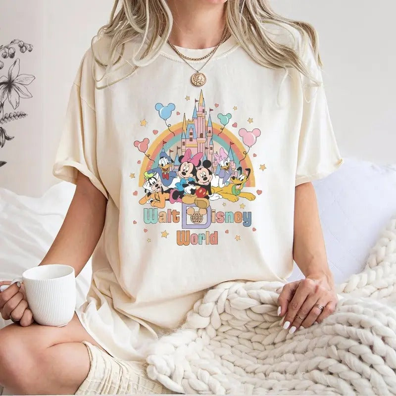 Magic Kingdom Shirt Mouse Friends Shirt Magic World Shirt Vintage Printed Top Full Sizes Full Colors Womenswear Fabric T-Shirts, Hoodie, Sweatshirt