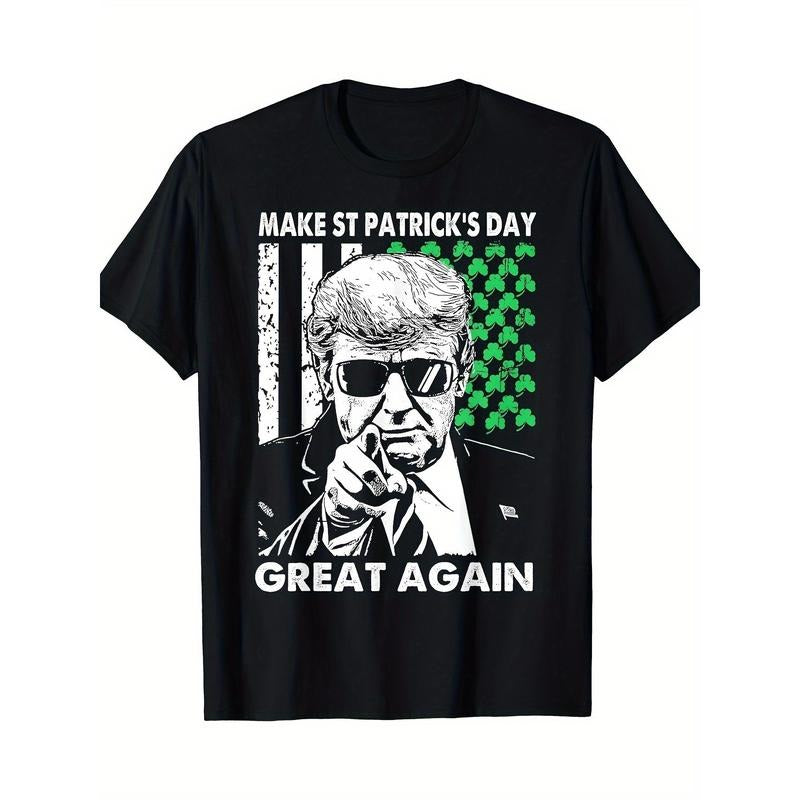 Make St. Patrick's Day Great and Fun Again Trump T-shirt S-3XL 180g Made in USA Hoodie, Sweatshirt | GrindPrints.com