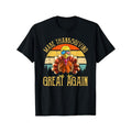 Make Thanksgiving Great Again" Trump Turkey Graphic Tee - Cotton Blend, Casual Fit, Short Sleeve, Round Neck
